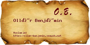 Ollár Benjámin névjegykártya